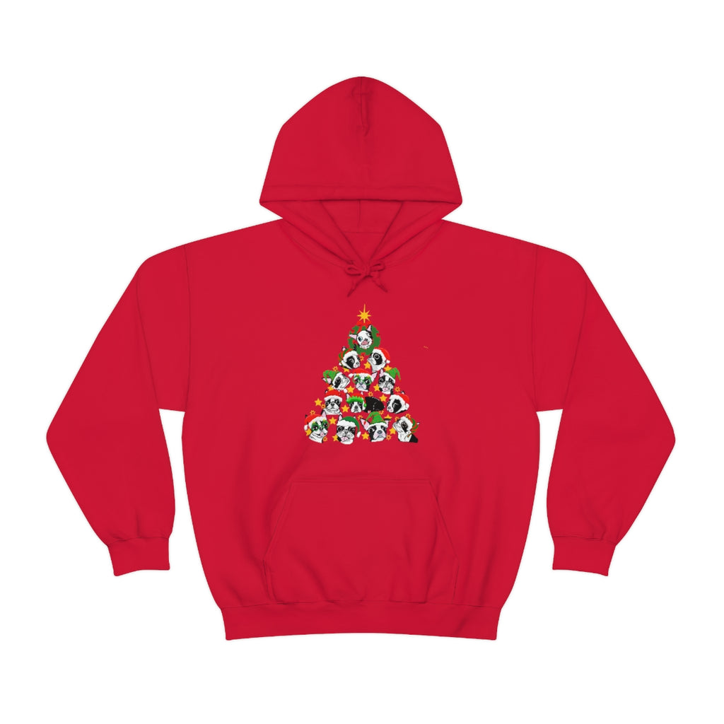 Bostons Christmas Tree Hooded Sweatshirt