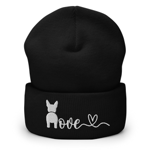 Black Boston Bottom Love Cuffed Beanie