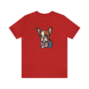 Patriotic Red Boston Terrier Shirt