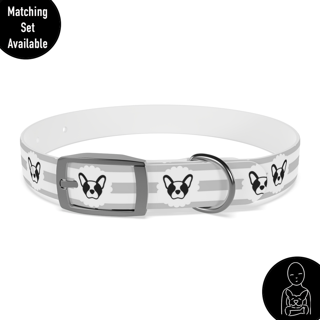 Grey Stripes and Bostons Personalized Dog Collar