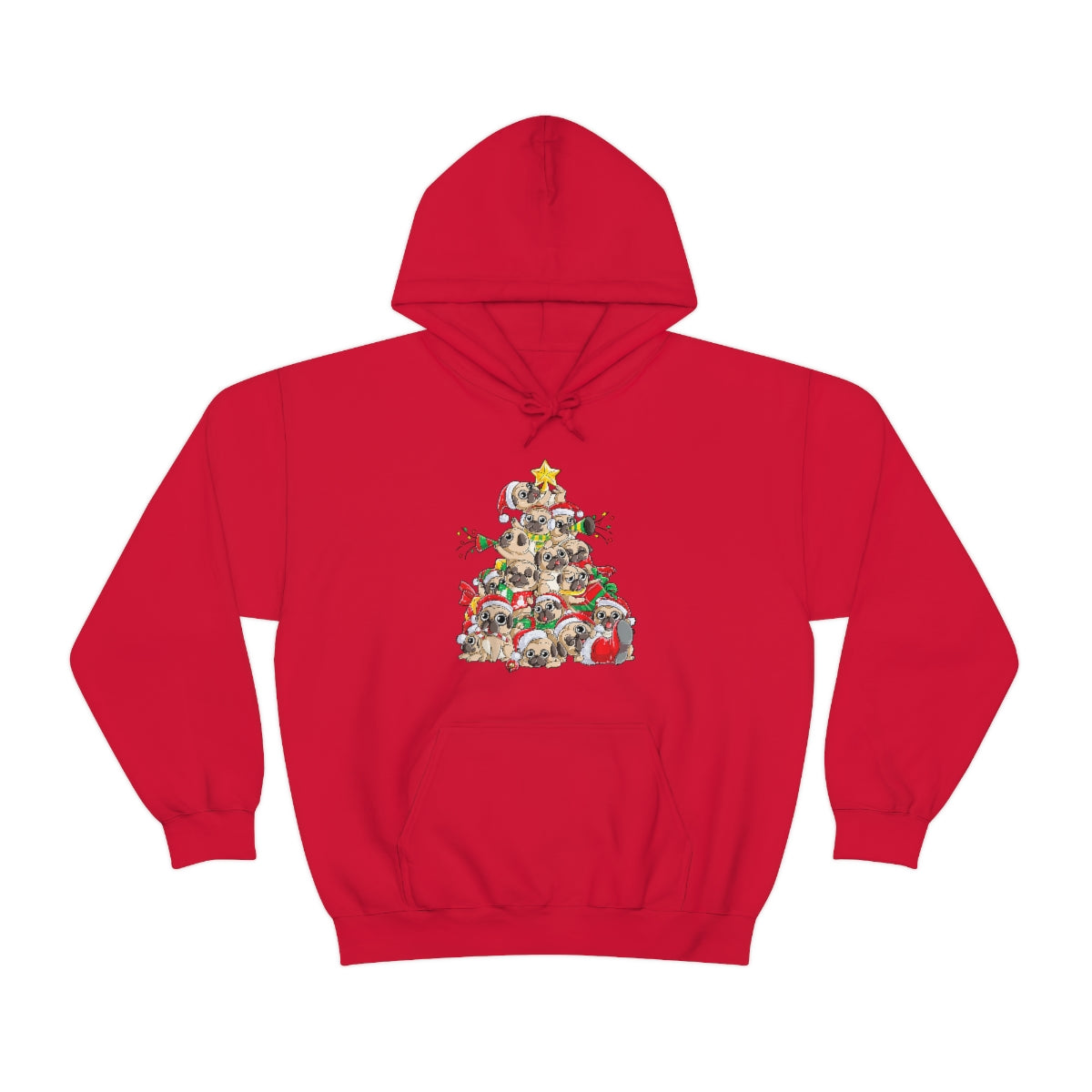 Pugs Christmas Tree Hooded Sweatshirt