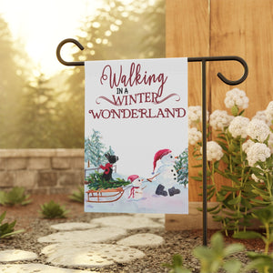 Walking in a Winter Wonderland Boston Garden Flag