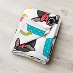 Boston Terrier Spring Flowers Blanket